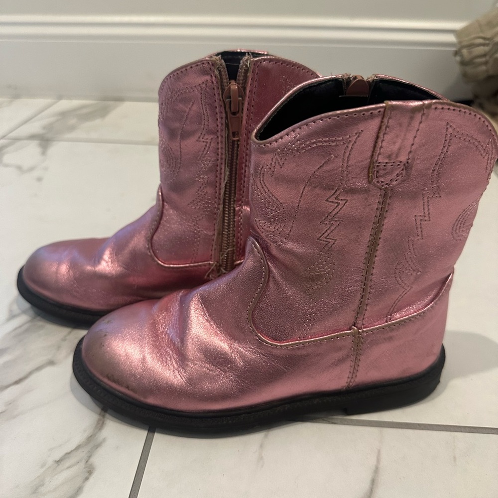 Pink Metallic Cowboy Boots Toddler 11